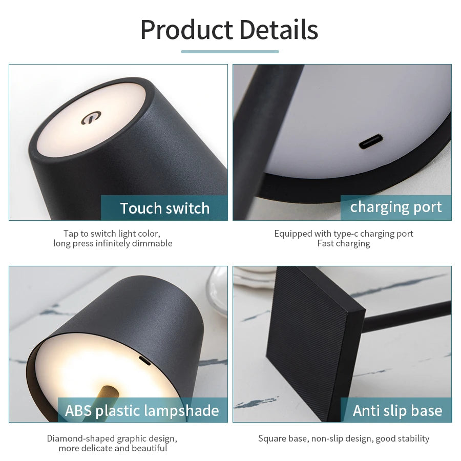Lampada da scrivania a LED, ricaricabile tramite USB